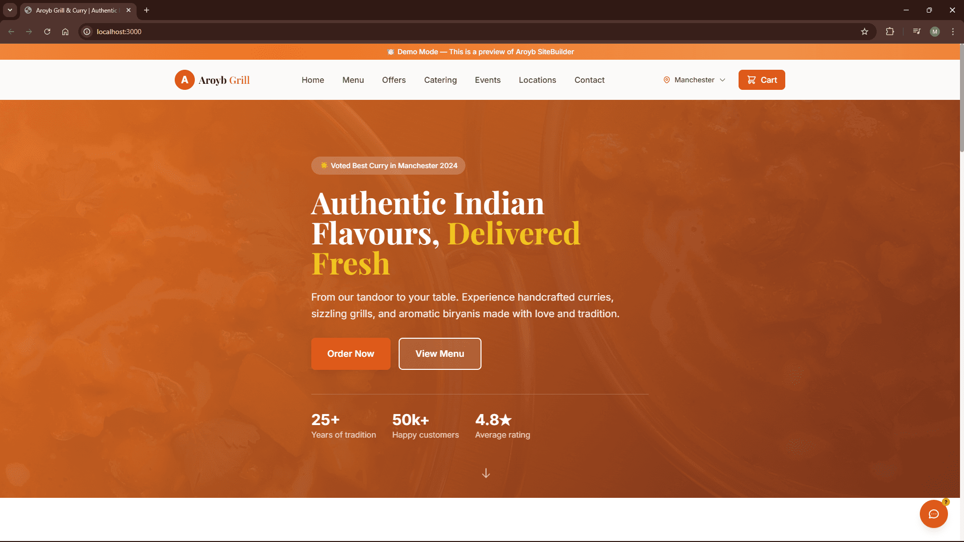 Customer App Homepage